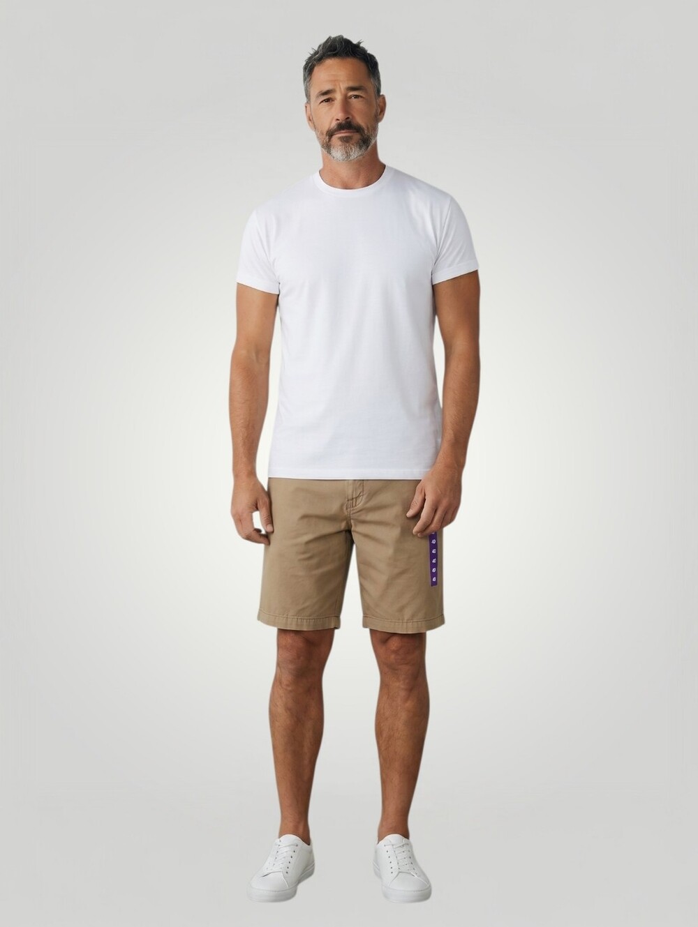 IZOD Mens Shorts 40 Khaki Tan Flat Front Stretch Chino Relaxed NEW